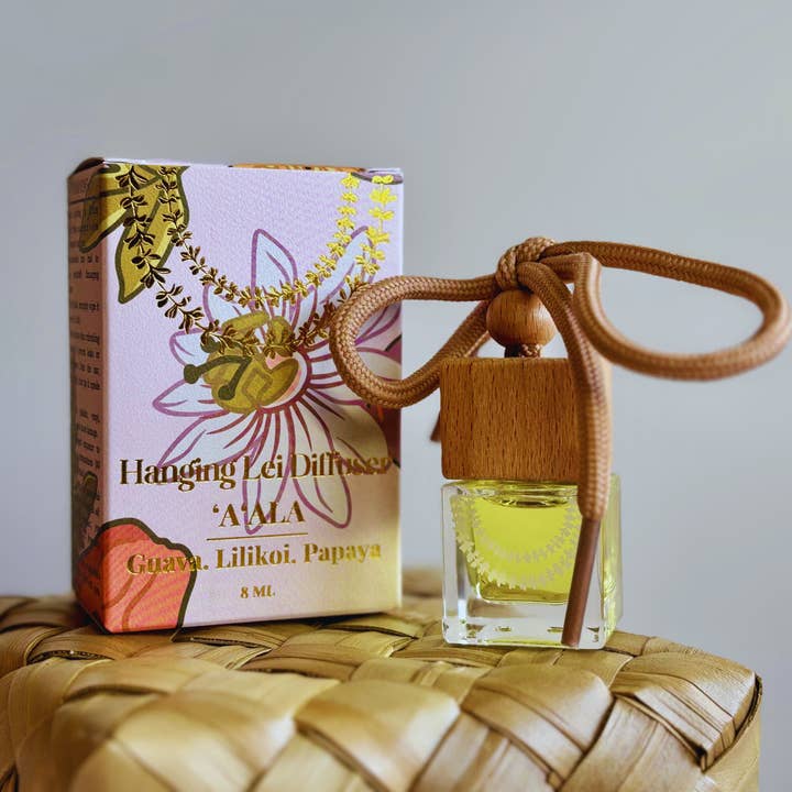 Ha‘a & Co. - Wholesale Car Freshener - Unisex - 'A'ALA (Guava.Papaya.Lilikoi) 8 ML Hanging Lei diffuser
