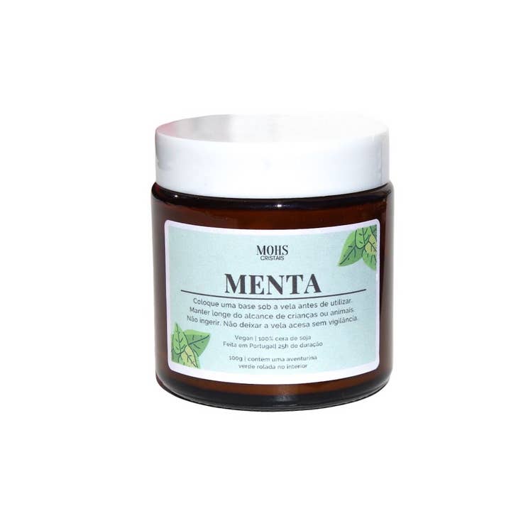 Vela de Cera de Soja - Aroma Menta por atacado de MOHS Cristais