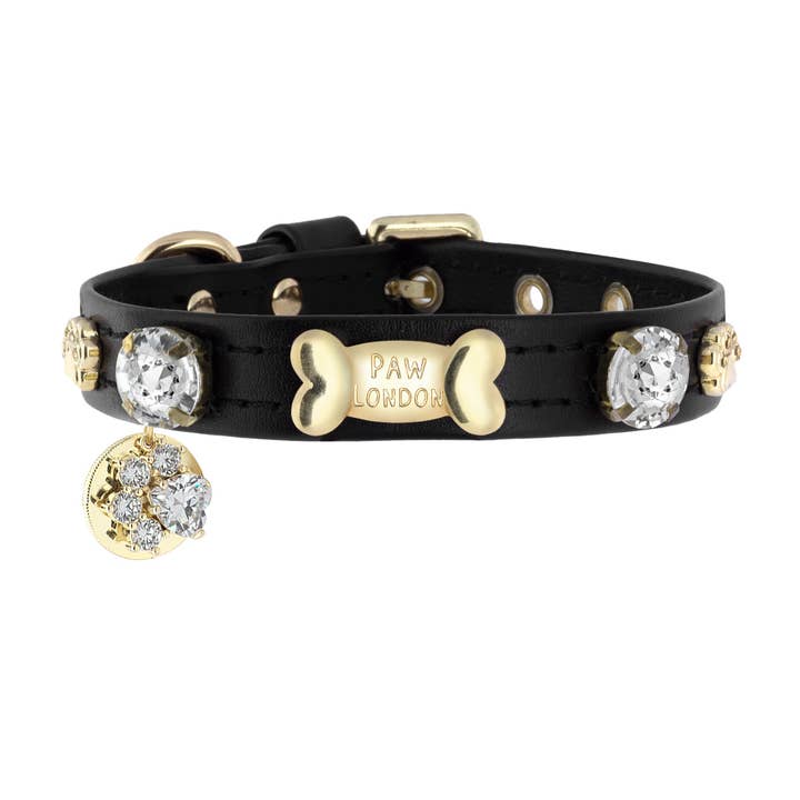 Paw London - Wholesale Pet Collar - Dog - Alex Swarovski Black Dog Collar