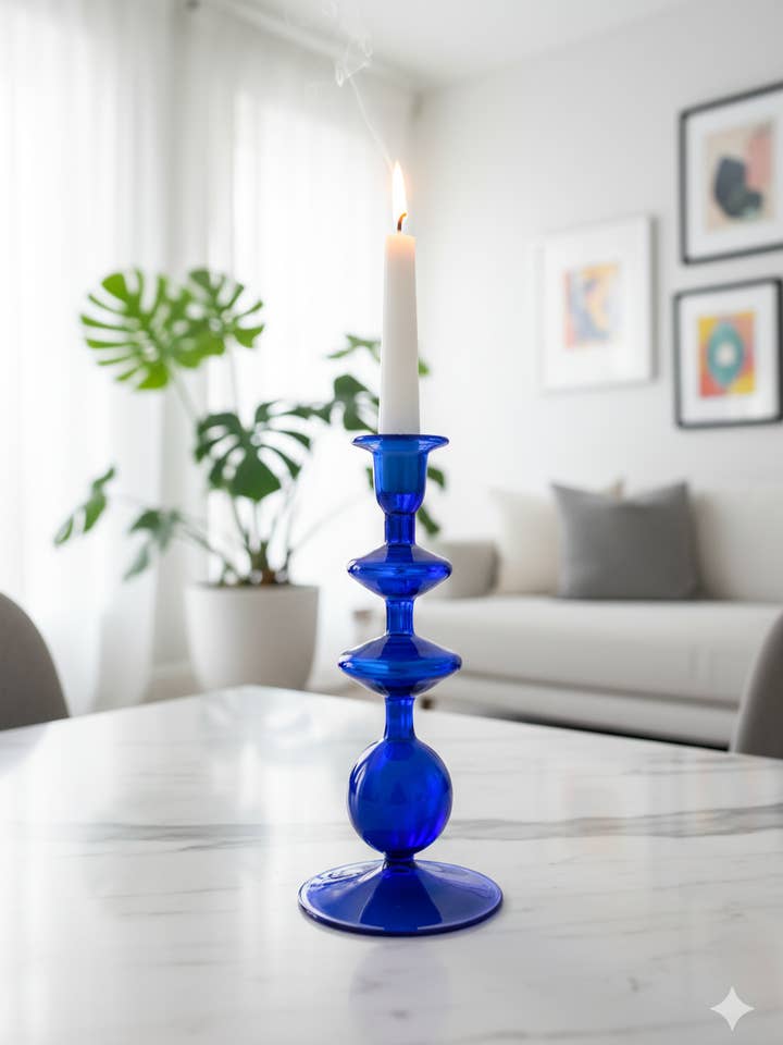 Handblown Onda Ball-Shape Swirl Glass Candle Holders for wholesale by Arabazaar Gallery LLC