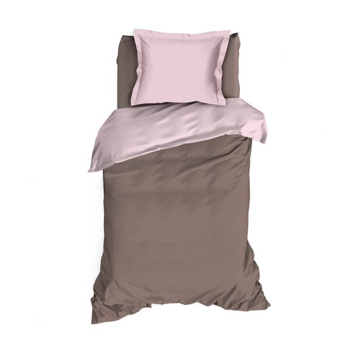 TEXTAP B.V. - Wholesale Duvet Cover - Romanette Flanel Duvet Cover Comtesse Taupe/Rose1