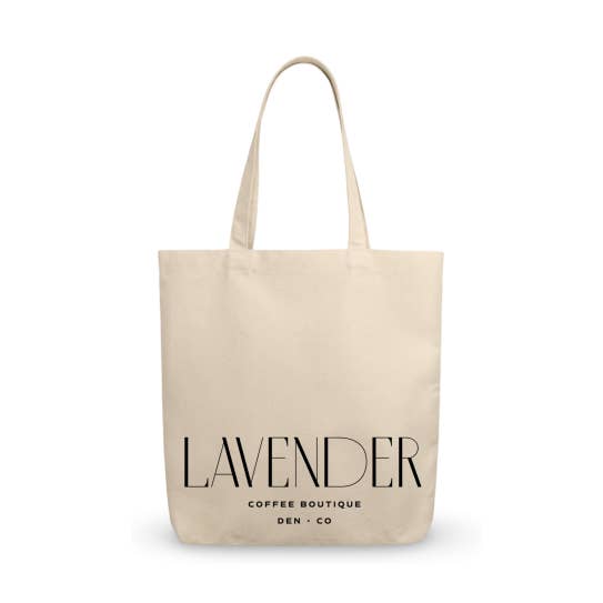 Lavender Cotton Tote for wholesale by Lavender Coffee Boutique