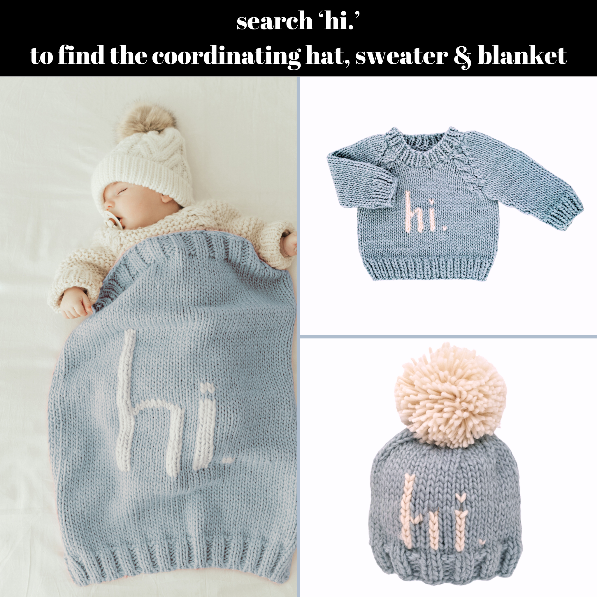 hi. Hand Knit Baby Blanket Surf Blue for wholesale on Faire2