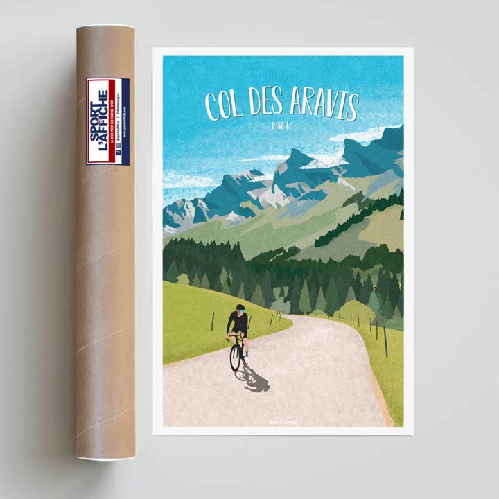 CYCLING l Col des Aravis Bike Poster for wholesale by Sport à l'Affiche