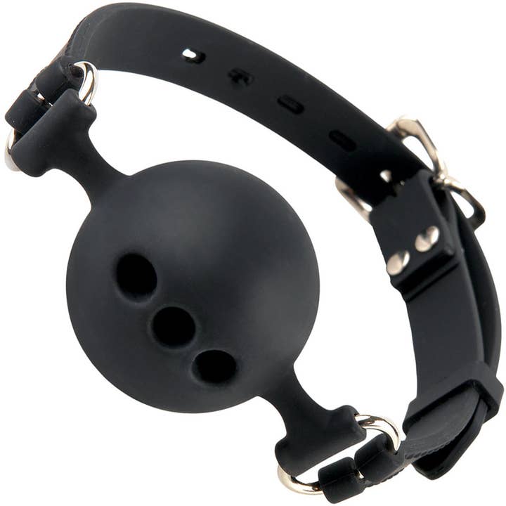 Plesur Body Products - Wholesale Sex Toy - Breathable Ball Gag - Black Silicone - Size Small