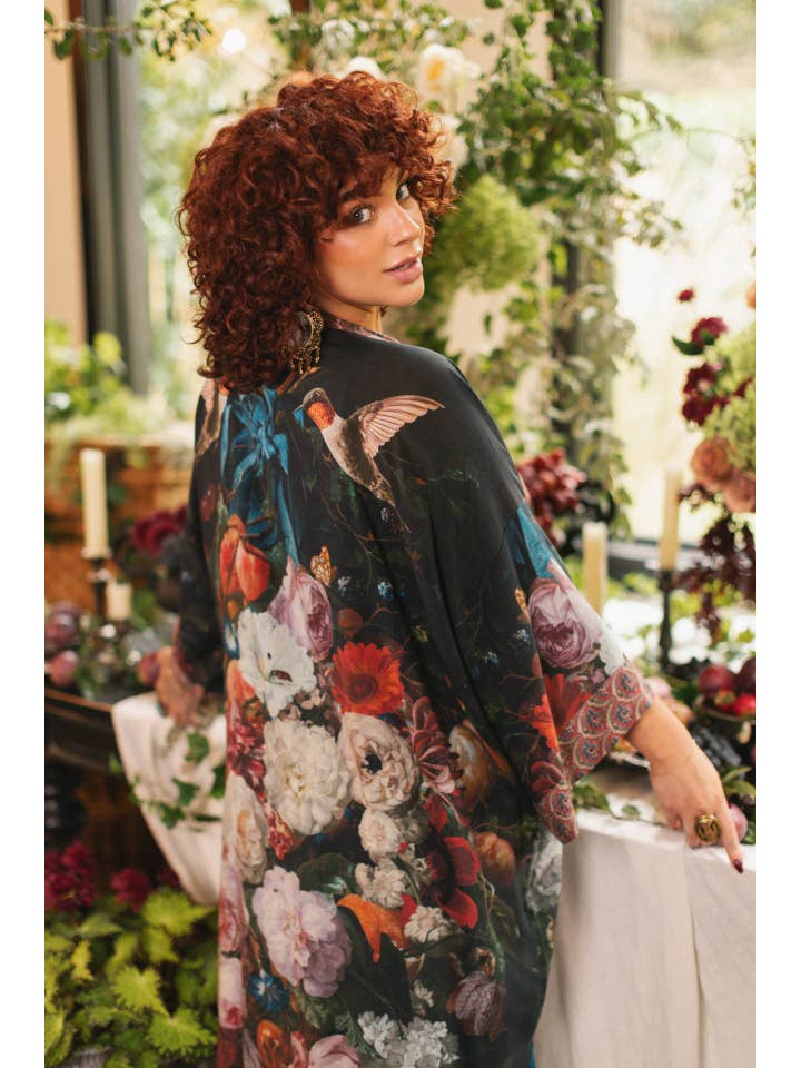 Market of Stars (Worldwide) - Wholesale Kimono - Women's - Flight of Fancy Opera Duster Kimono Robe Hummingbird