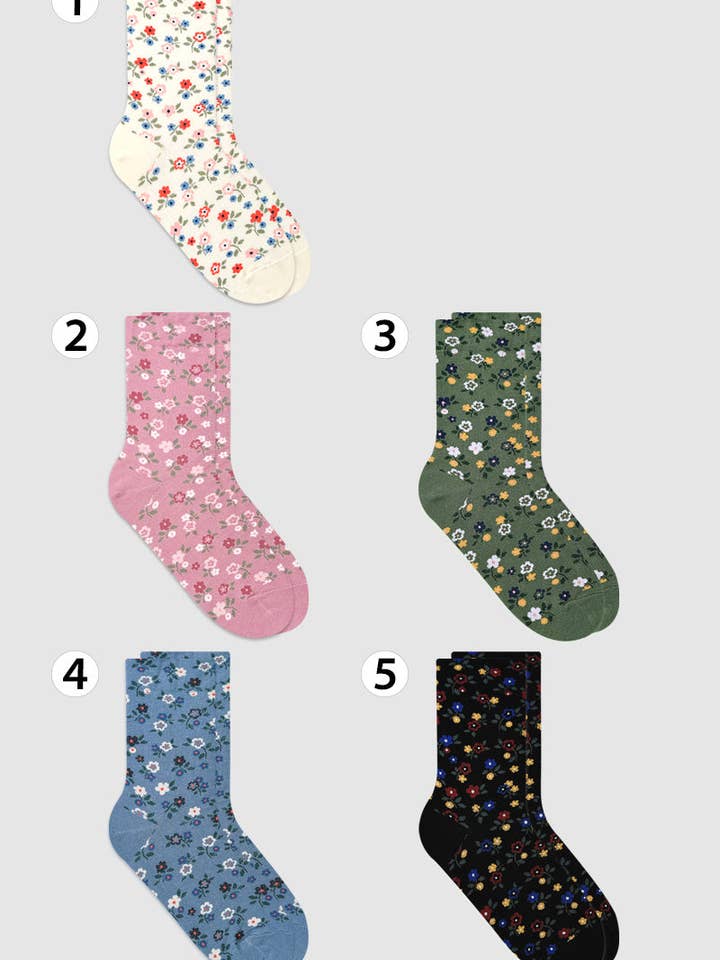 Rundsocken mit Blumenmuster für Damen für den Großhandel von 7DAYSSOCKS