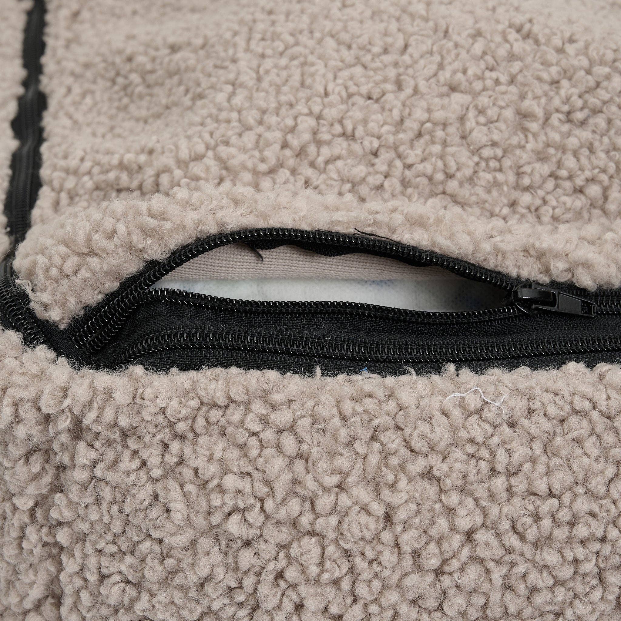 Taupe Nuna dog bed - Teddy soft & washable dog bed made of memory foam (taupe) for wholesale on Faire4