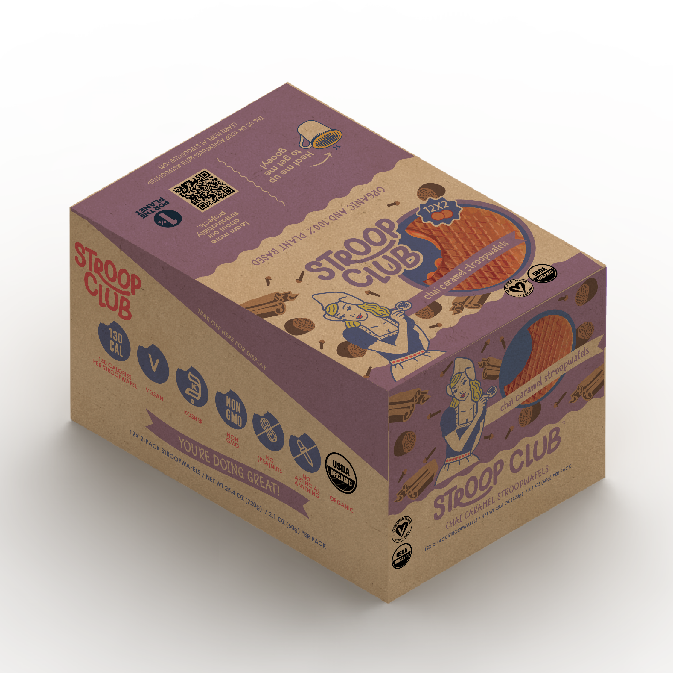 Stroop Club - Wholesale Cookie - Chai Caramel Organic and Plant-Based Stroopwafel 2-pack3