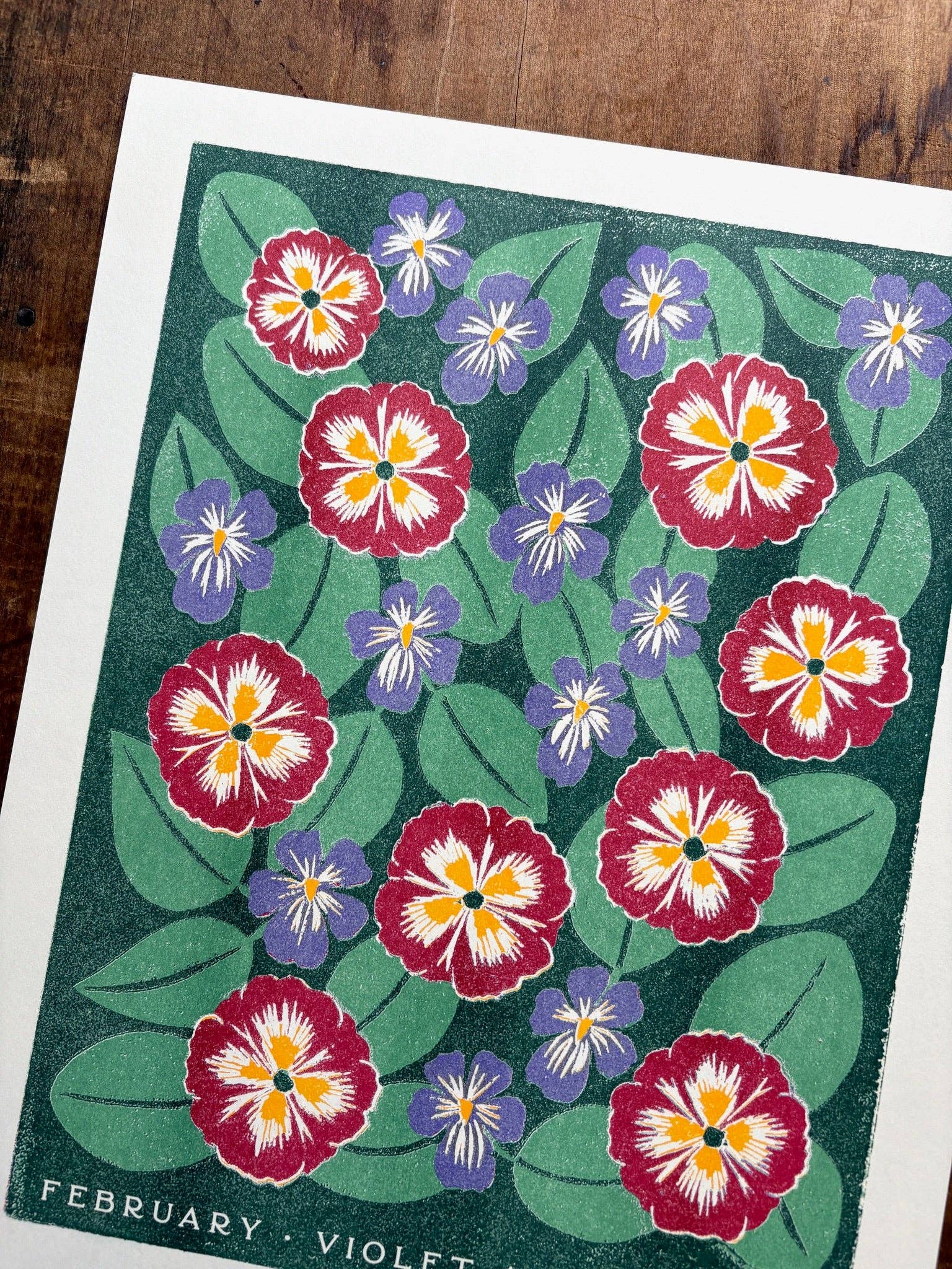 Katharine Watson - Venta al por mayor Ilustración - Impresión Risográfica de Flores del Mes de Nacimiento: Febrero3