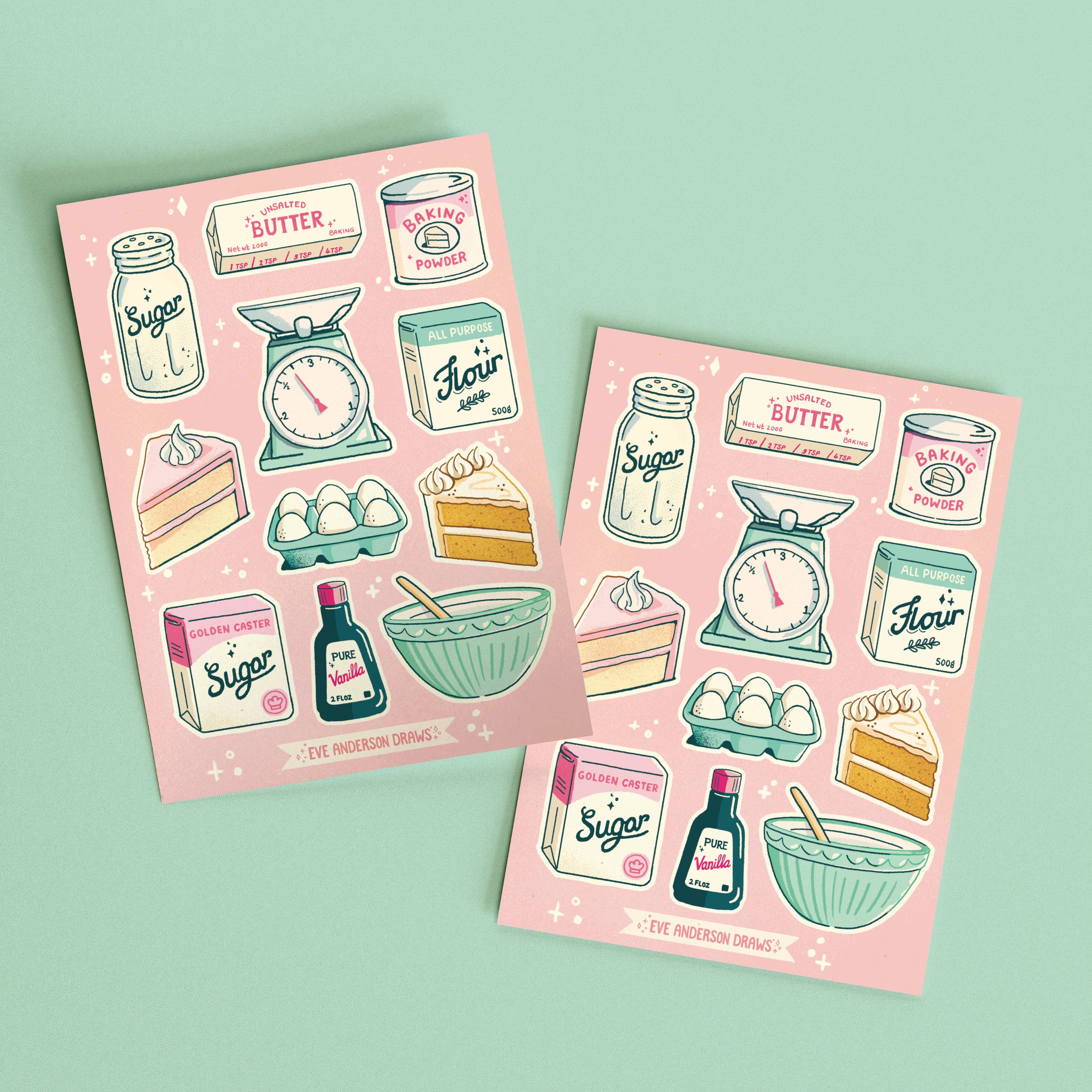 Eve Anderson Draws - Wholesale Sticker - Baking Sticker Sheet - A61