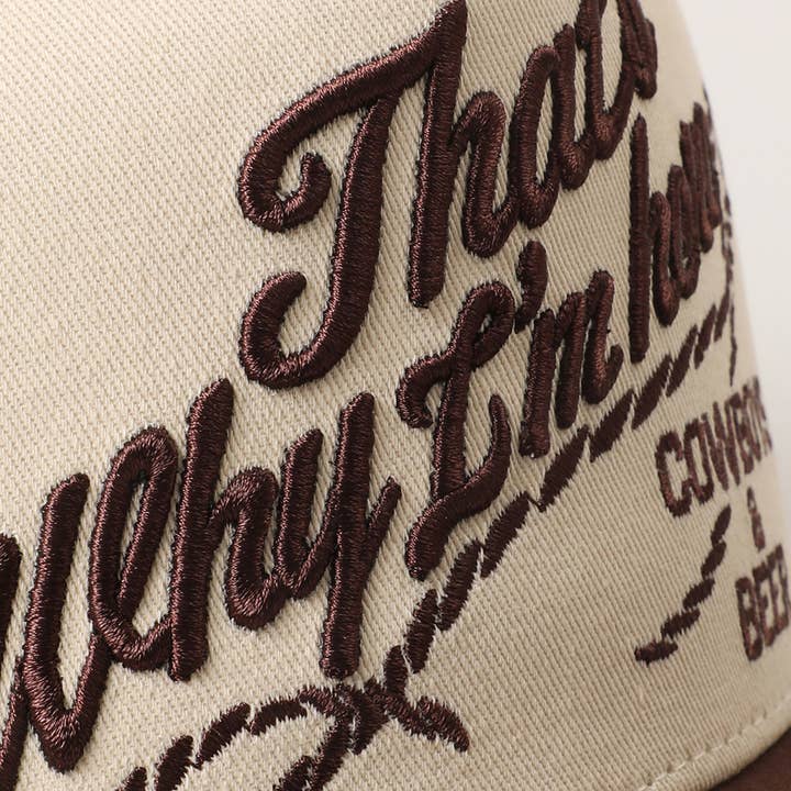 BRN That's Why I'm here Cowboys & Beer Embroidery Two-Tone Cap for wholesale on Faire