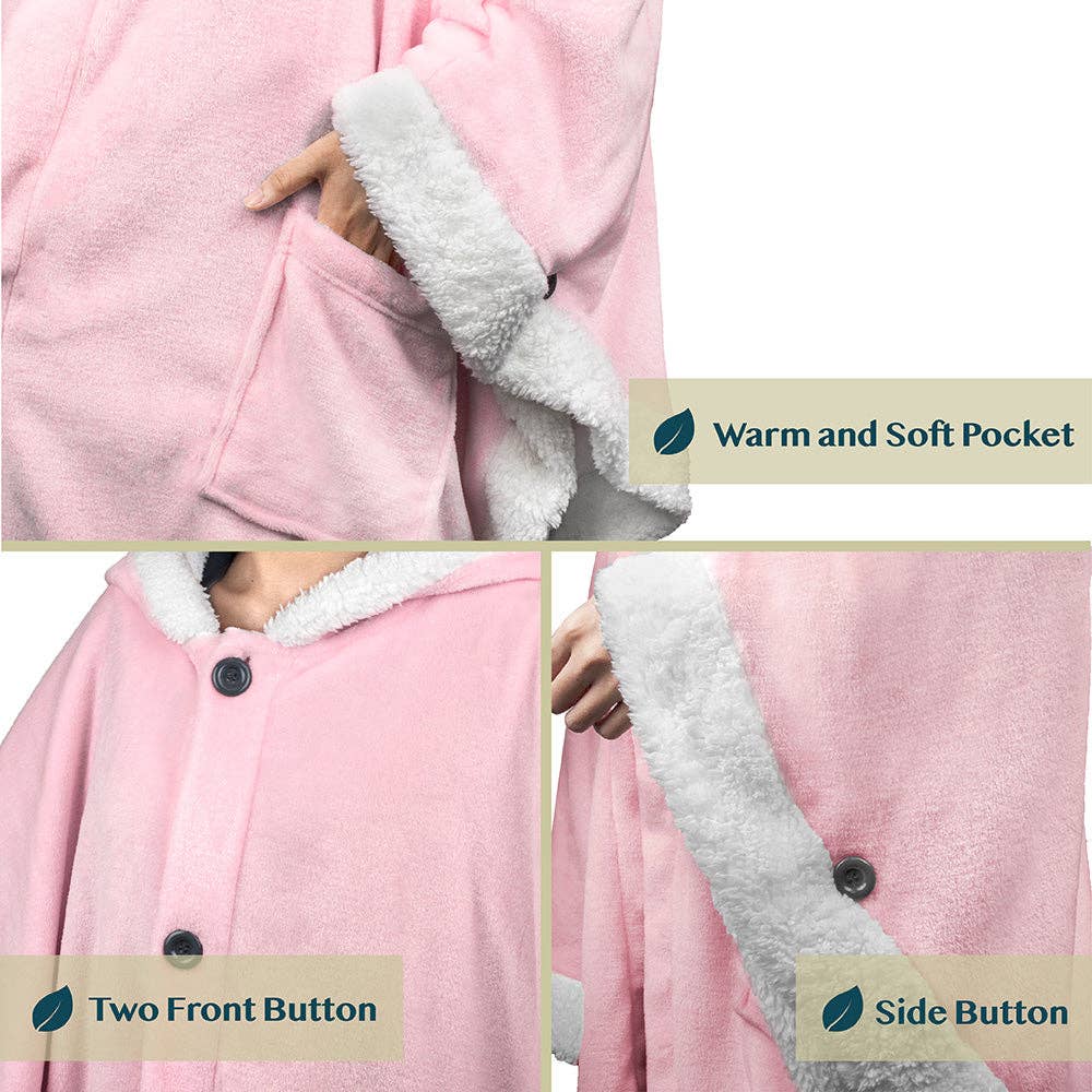 Pavilia – wholesale Poncho – Women's – Angel Wrap Hoodie Sherpa Poncho Blanket48