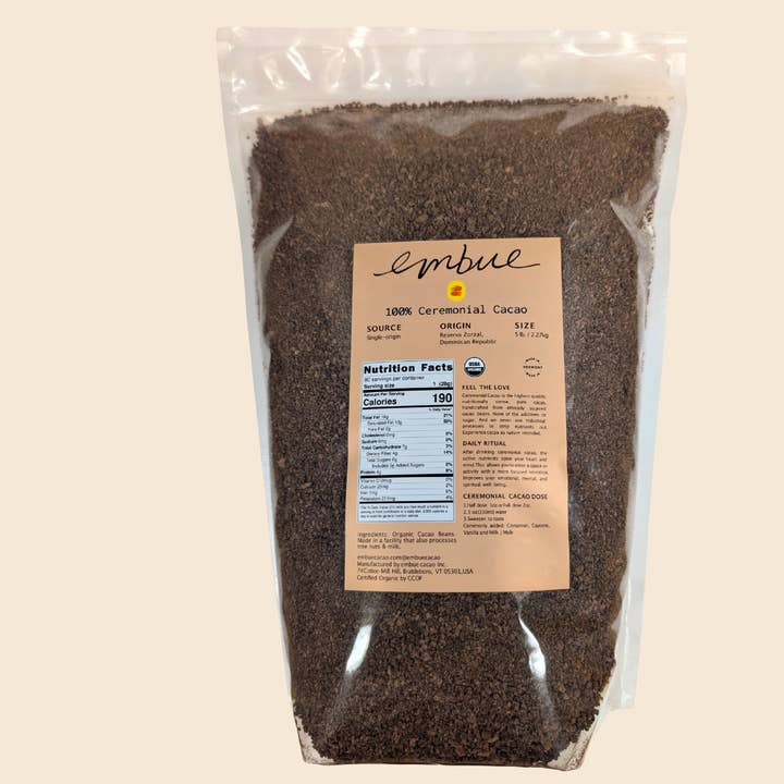 Ceremonial Cacao, Organic, 100% Zorzal, 5lb Flakes for wholesale by embue cacao