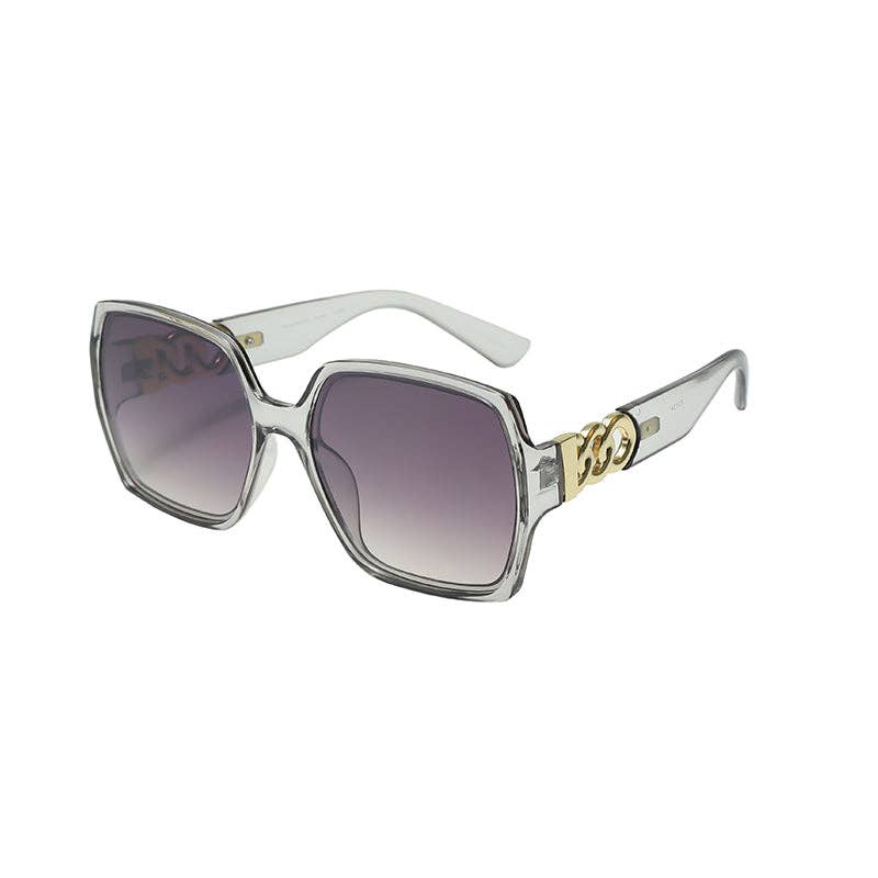 Prime Opticals - Wholesale Sunglasses - Women's - F3134, Large Frame with Small Gold Chain Design Arm8