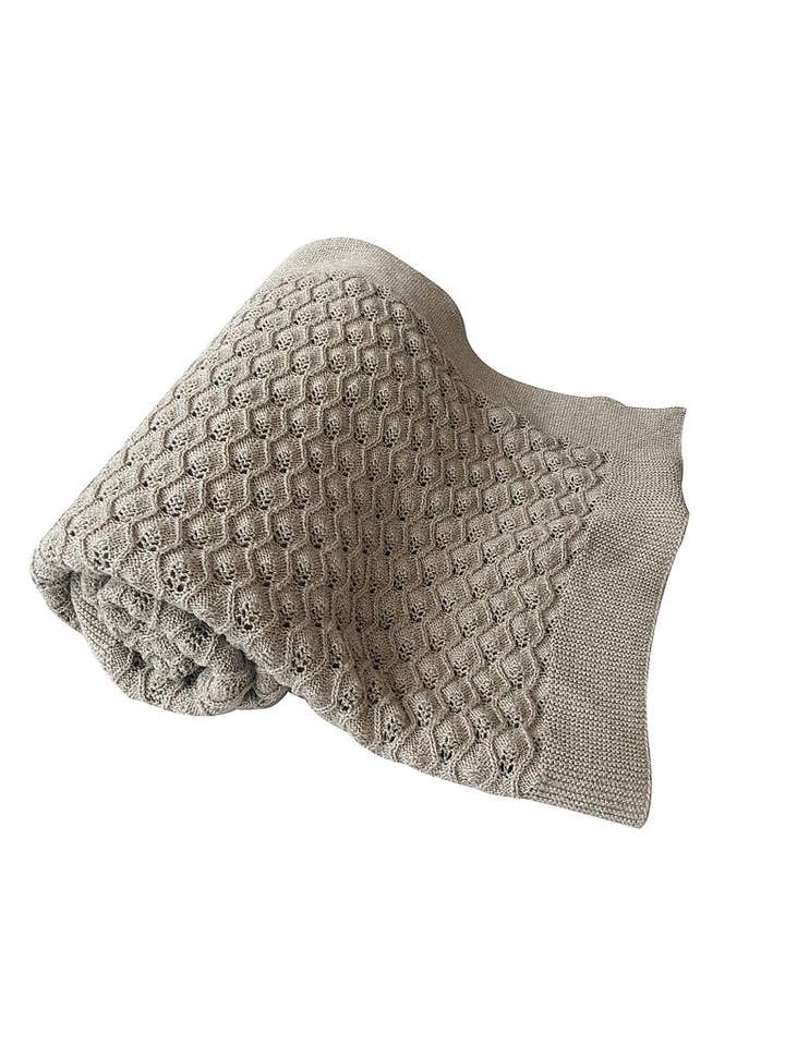 Ajour Blanket Sand Melange for wholesale by Kikadu