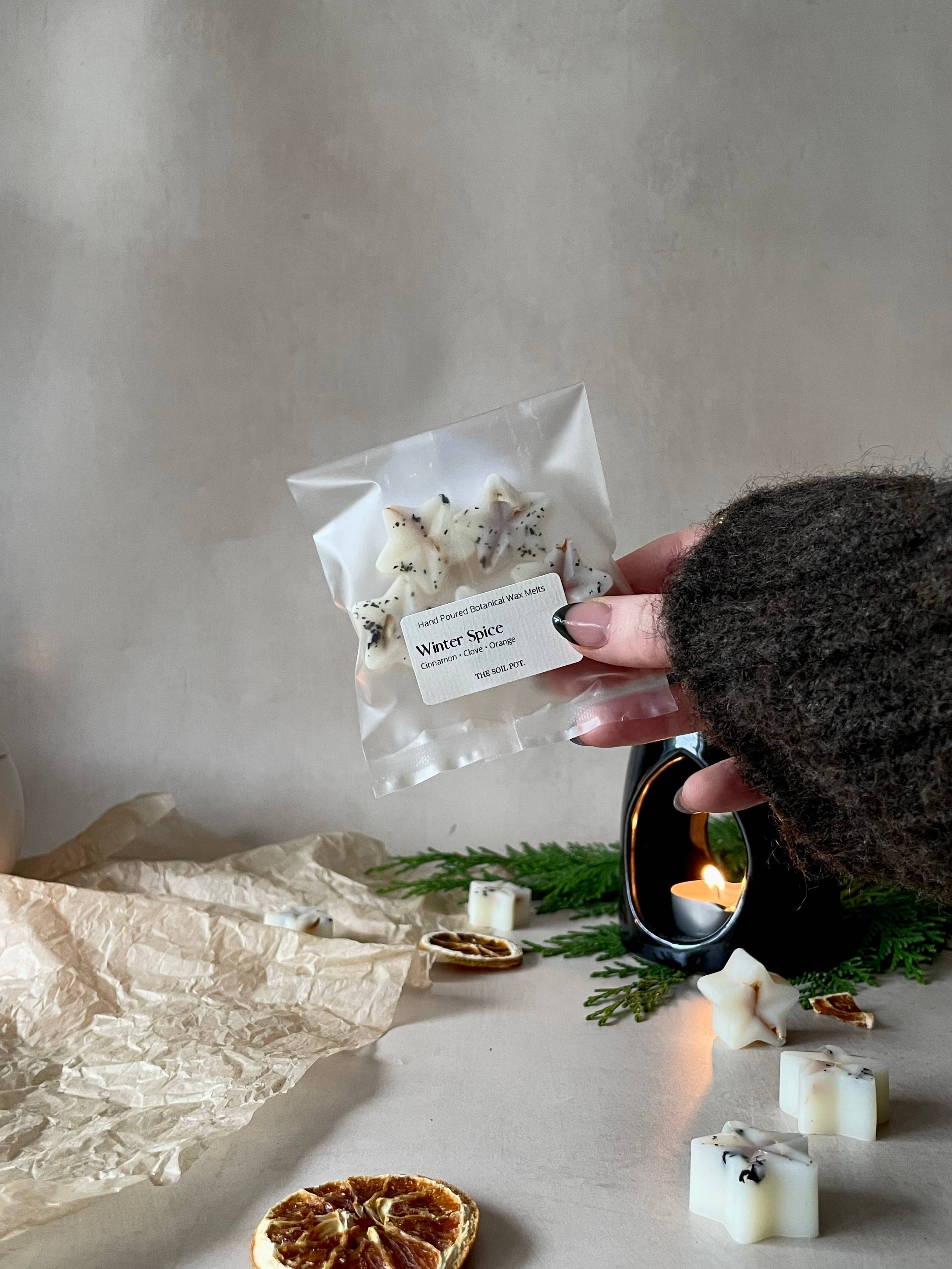 The Soil Pot – wholesale Wax melt – Winter Spice wax melt stars, Christmas wax melts1