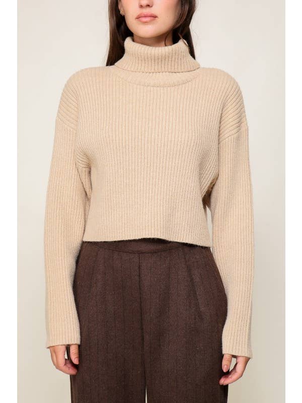 OATMEAL Mock Neck Layer Me Fall Sweater for wholesale on Faire4