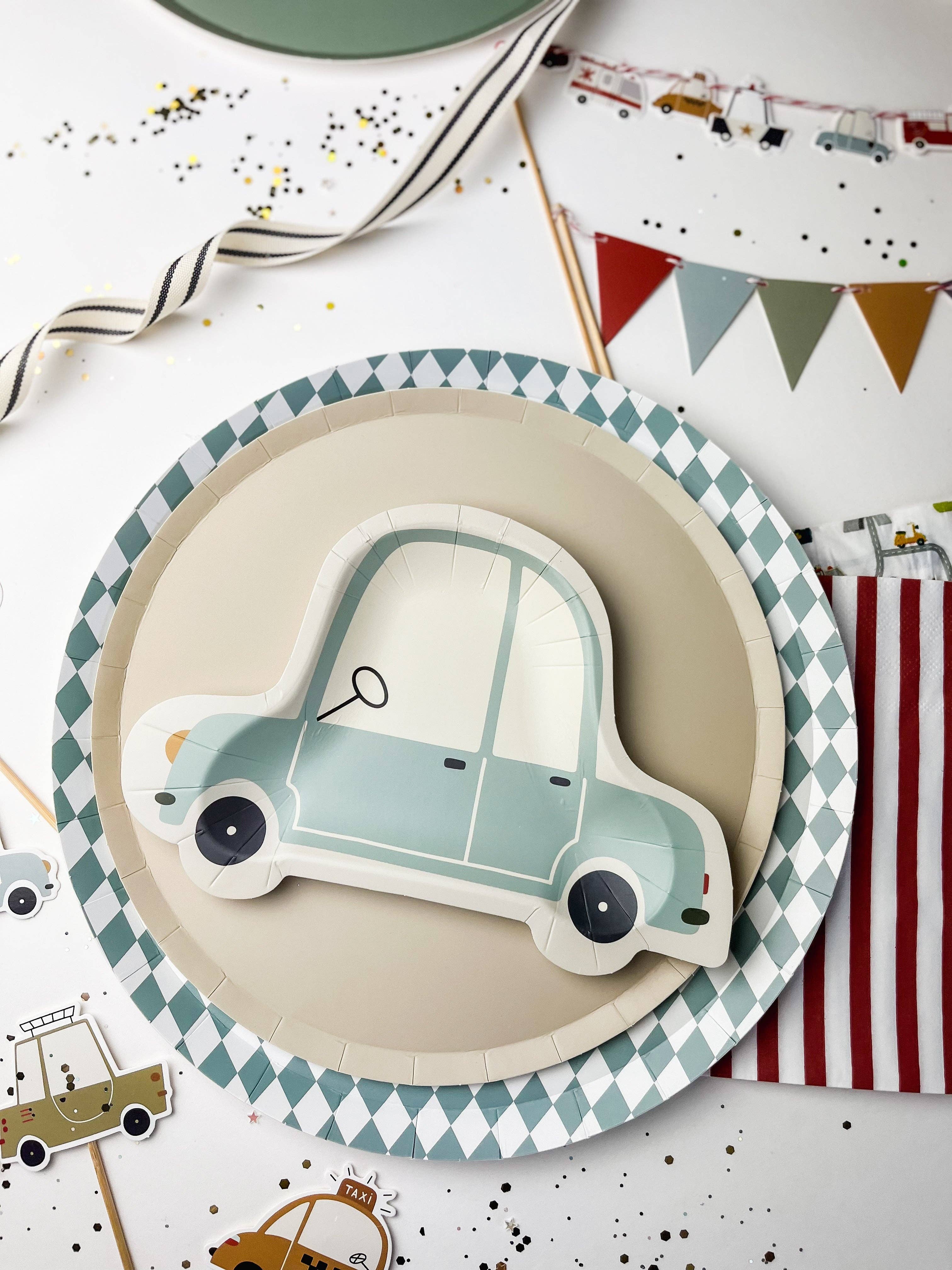 Josi James - Wholesale Disposable Plate - Green Bavarian Check Plate, XL6