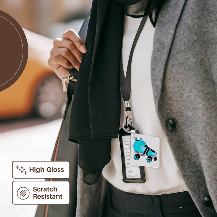 3dRose - Wholesale Keychain – Unisex - 3dRose, Skating Gifts - Blue and Black Roller Skate, Key Chain6