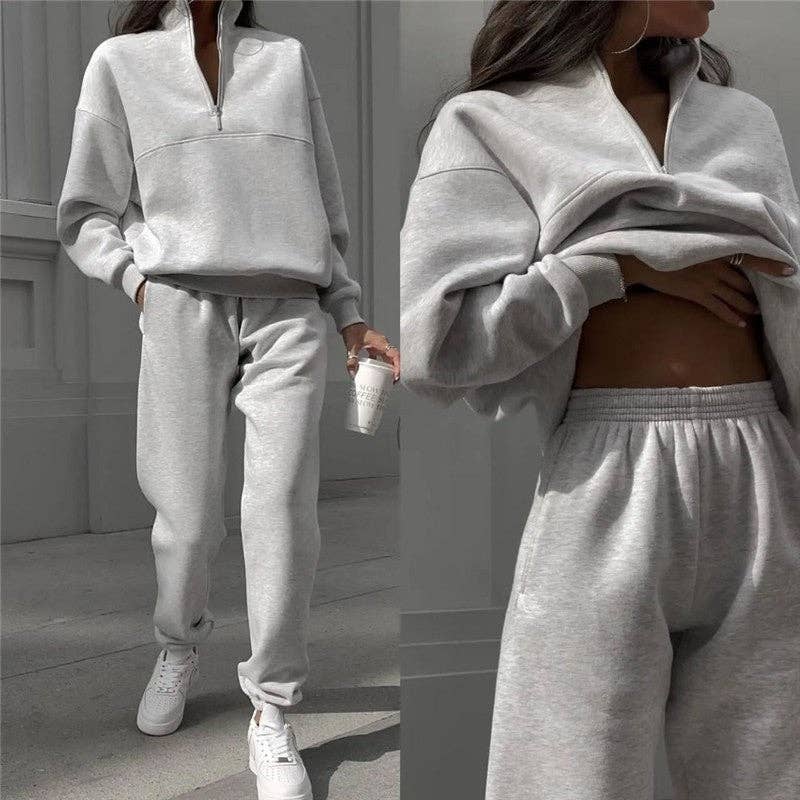 UZ Wholesale Store - Wholesale Lounge Set - Women's - Casual Long Sleeve sweatshirt And Pants Set2