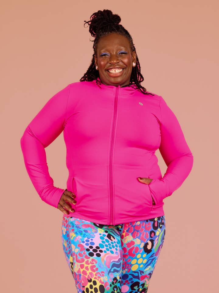 Hot Pink Elevate Laufjacke für den Großhandel von Mama Movement