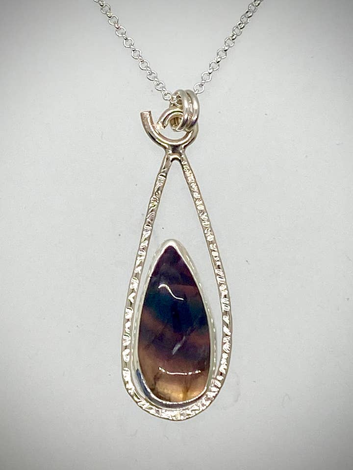 Sterling and Flourite Halo Necklace for wholesale by Morgan McGeehan Designs