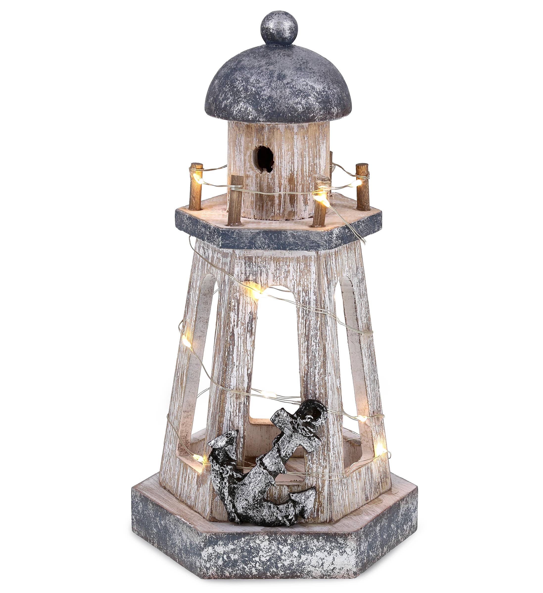 Cota Global - Wholesale Decorative Figurine - Nautical - Silver Sea Lantern With Led Light0
