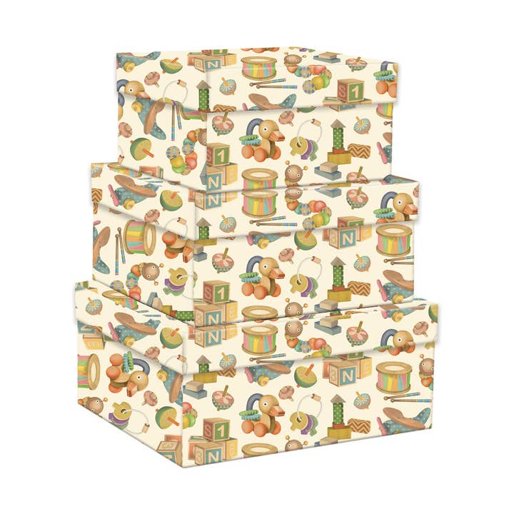 Kartos - Wholesale Gift Box - Medium Set of “Wooden Toys” Boxes0