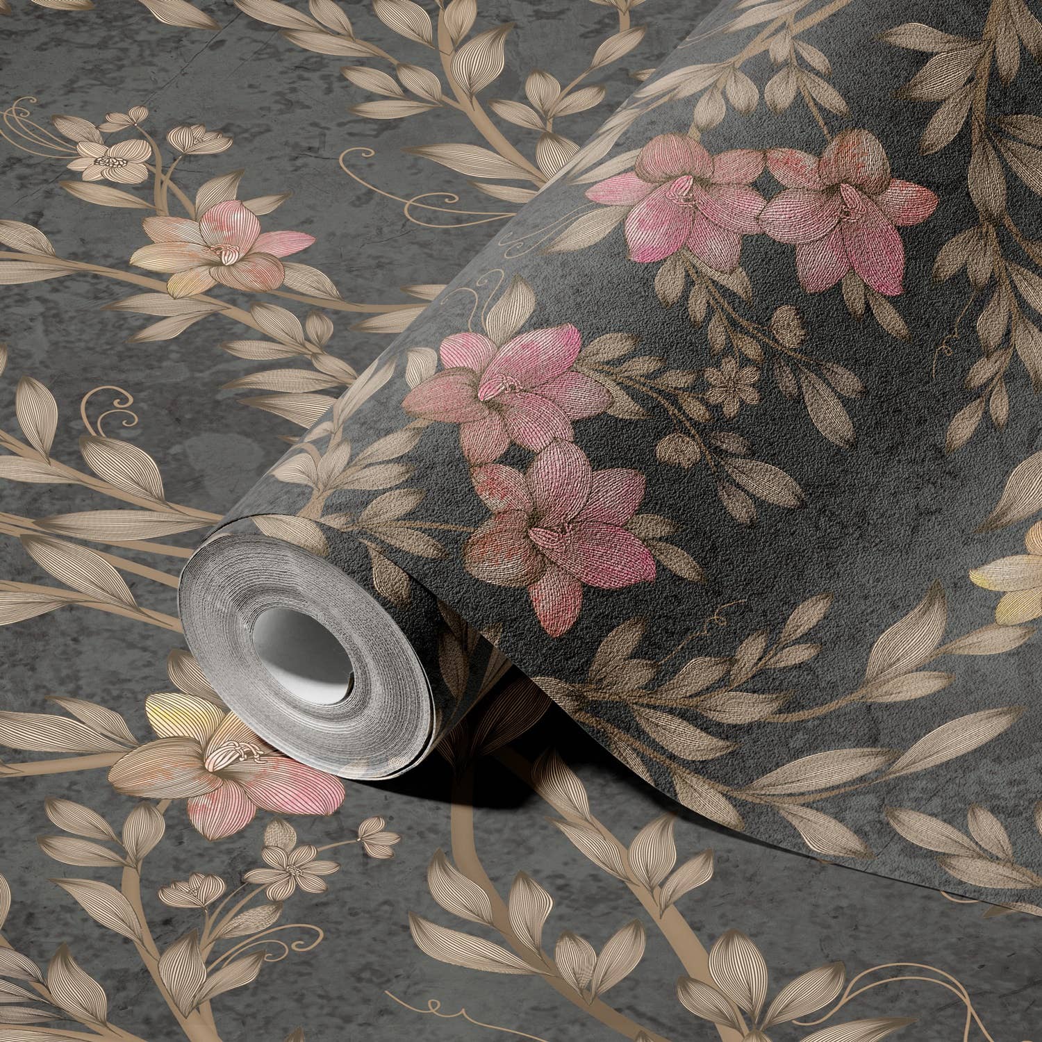 GK Home Decor – wholesale Wallpaper – Vintage Branches Soft Blue Blooms Pattern Wallpaper Mural8