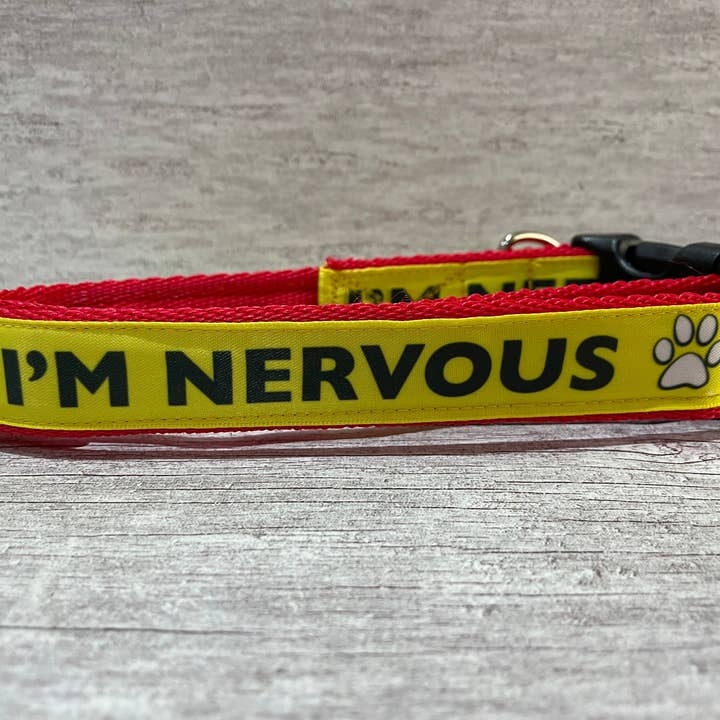 NERVOUS Dog Collar Alert Collars **Keep Away** ANXIOUS for wholesale by Dottie's Pet Boutique
