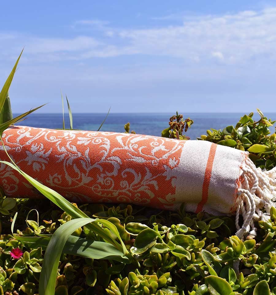 Fouta Tunisia – wholesale Strandhandduk – Fouta Versailles med tidlösa blommönster8