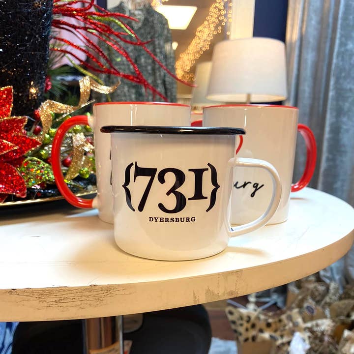 B.Berish - Wholesale Coffee mug - Area Code Custom Mug - Enamelware Camper 12oz.