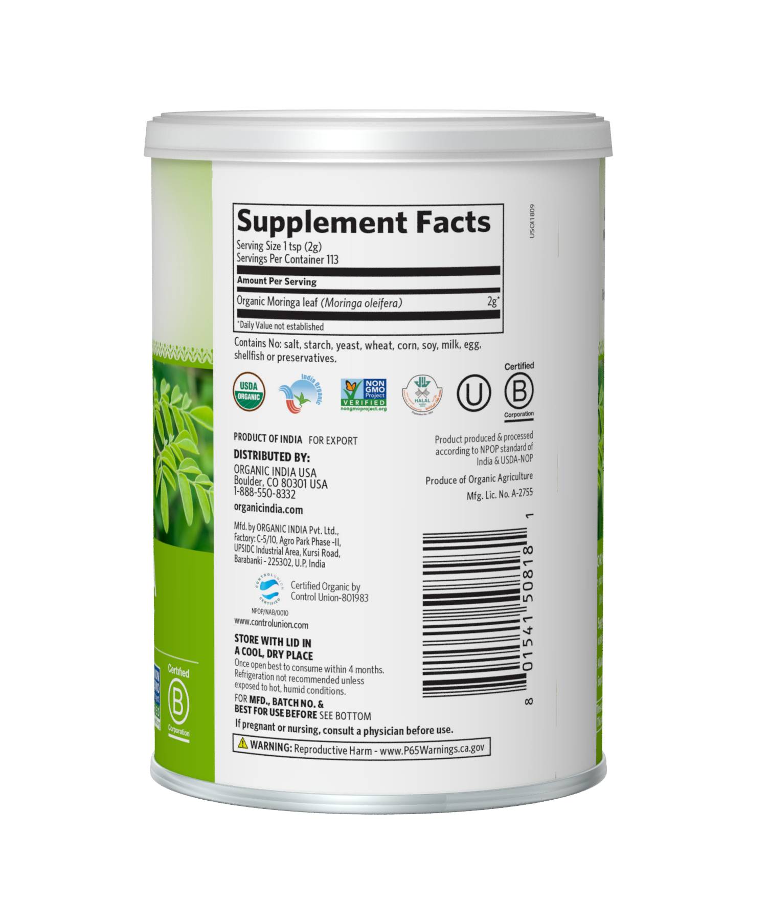 ORGANIC INDIA - Wholesale Protein/Superfood Powder - Moringa4