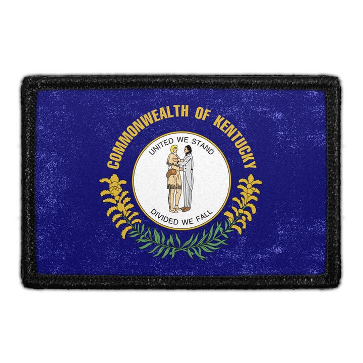Kentucky State Flag - Color - Distressed - Removable Patch for wholesale by Pull Patch