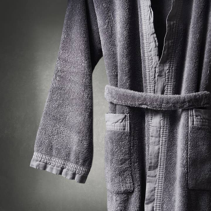 UNOCASADESIGN – wholesale Morgonrock - Unisex – Stentvättad bomullskimono linnebadrock