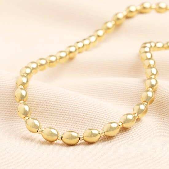 Stainless Steel Bubble Ball Necklace in Gold for wholesale by Lisa Angel