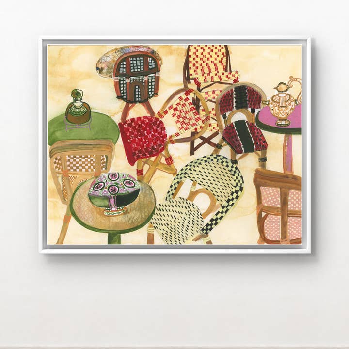 ApoorvaMittalDraws - Wholesale Art Print - Paris Art Print - Vibrant Bistro Chairs5