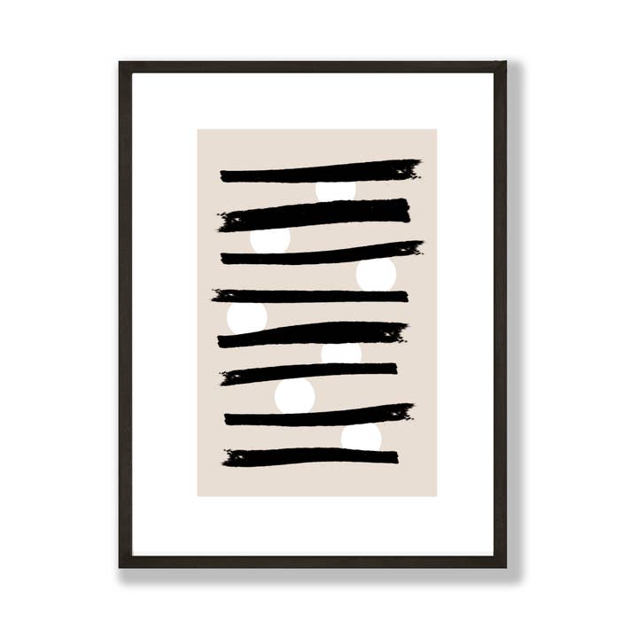 Beige, Black & White Abstract Art Print for wholesale by Word Up Creative