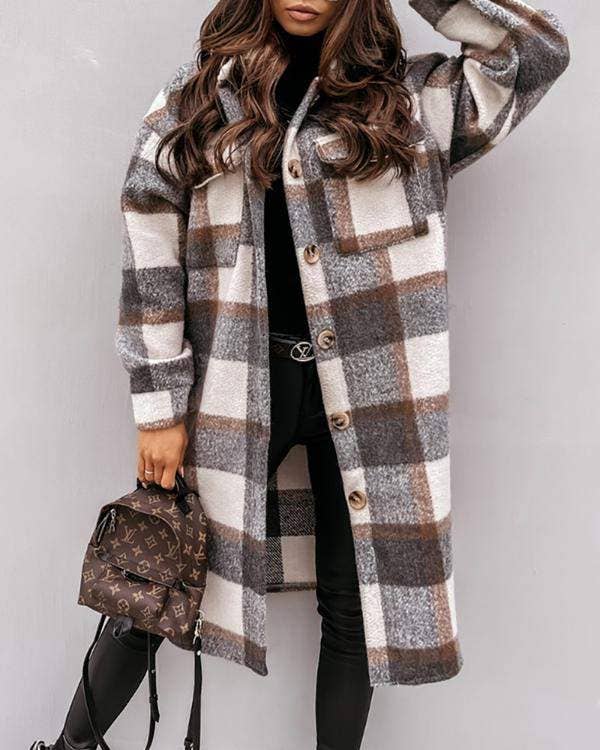 Fashion Combination – wholesale Jacket – Women's – street style plaid coat, must-have outerwear3
