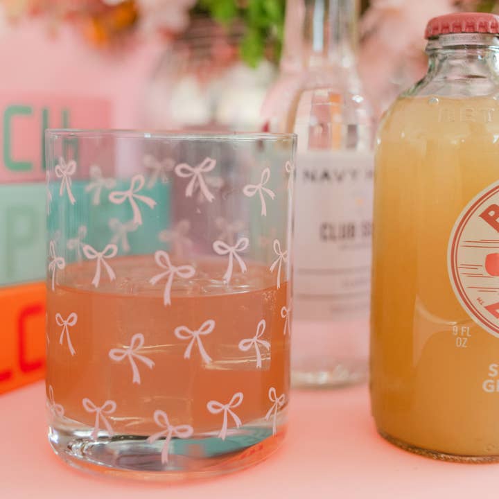 Rock Paper Scissors - Wholesale Cocktail/Liquor Glass - Pink Bows Cocktail Glass1
