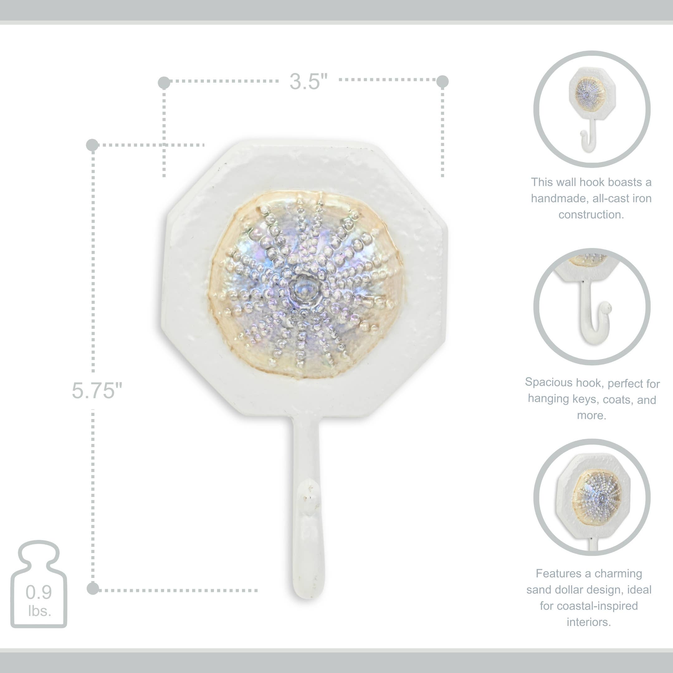 Cheungs Home Decor - Wholesale Wall Hook - Solva Coastal Colored Cast Iron Wall Hook8