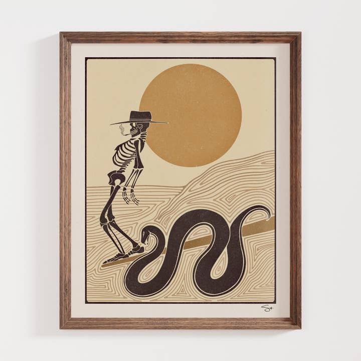 Ankle Biters | Surf Skeleton Art Print for wholesale by Mid Tide Design