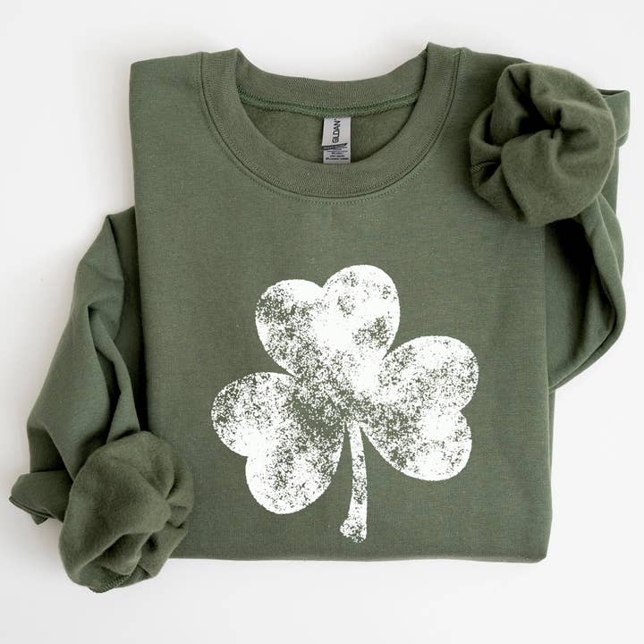 Vintage Shamrock, St Patrick's Day Sweatshirt for wholesale by Refinery Number One LLC