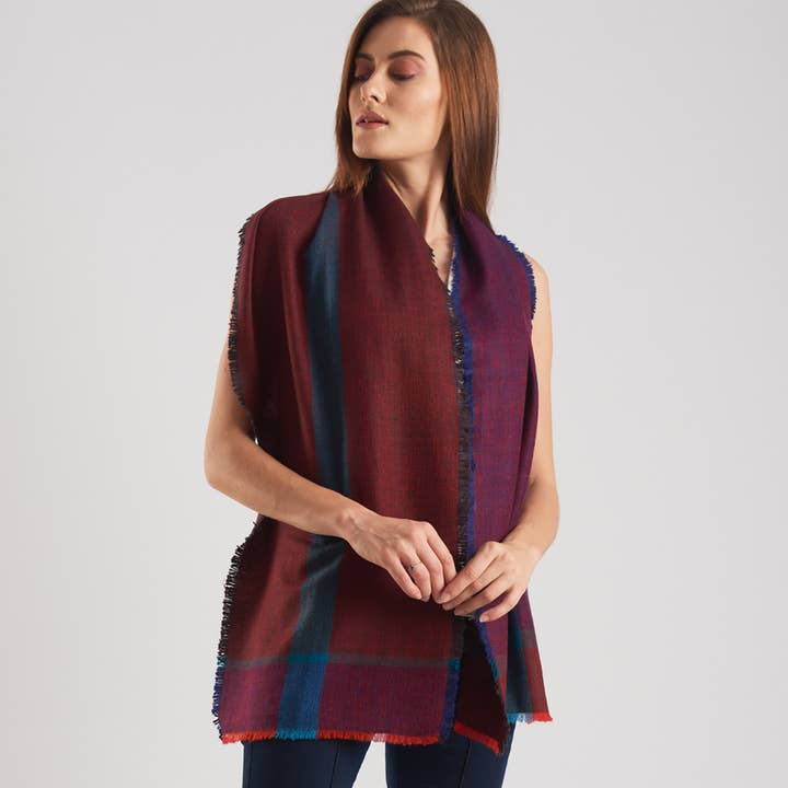 Cachecol Crepúsculo em Caxemira Misturada, Tecido à Mão por atacado de SADHU HANDMADE NATURALS