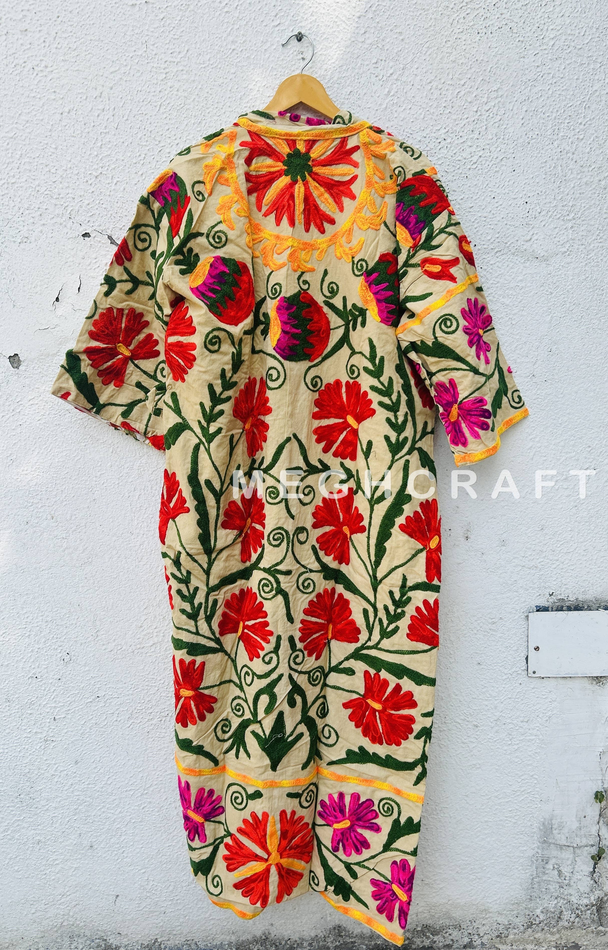 Meghcraft – wholesale Kimono – Women's – Cotton Suzani Embroidered Jacket Kimono Robe-Suzani Coat9
