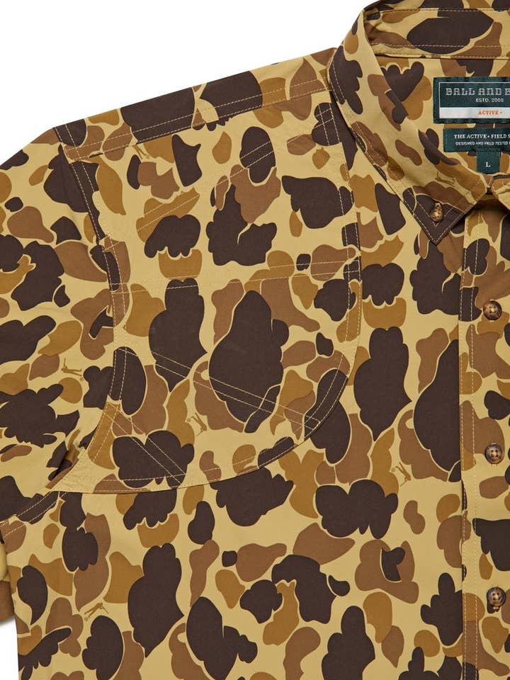 Ball and Buck - Wholesale Button Down Shirt - Men's - Active+ Field Shirt, Short Sleeve - Original Camo3