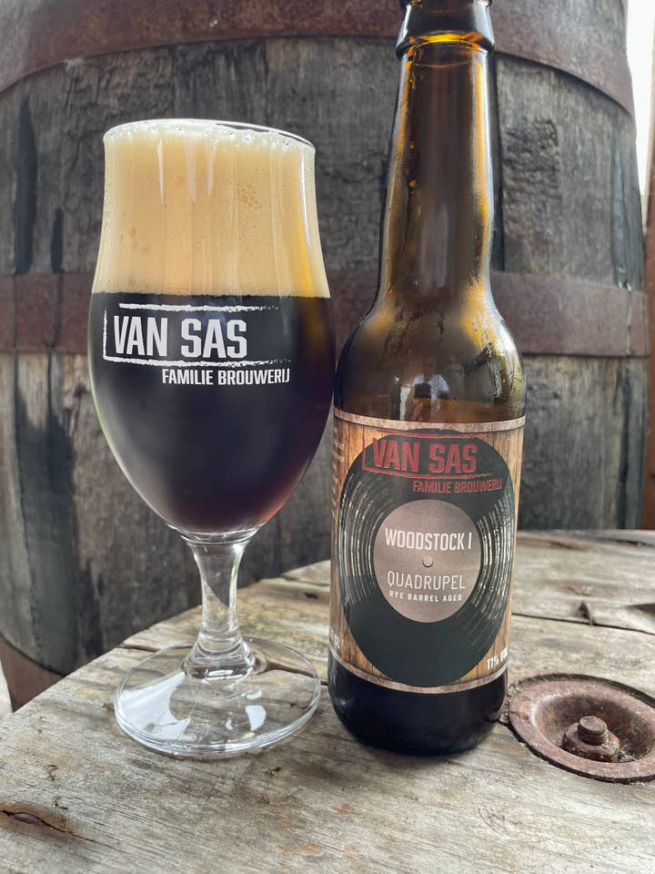 Woodstock I - Whisky di segale BA Quad 11% vol. per la vendita all'ingrosso da parte di Familiebrouwerij Van Sas