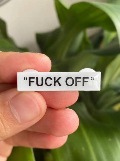 Fuck Off (white) Hard Enamel Pin for wholesale by Hype Pins