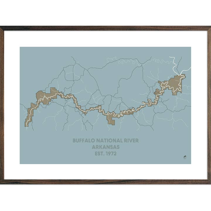 Buffalo National River Map for wholesale by Muir Way